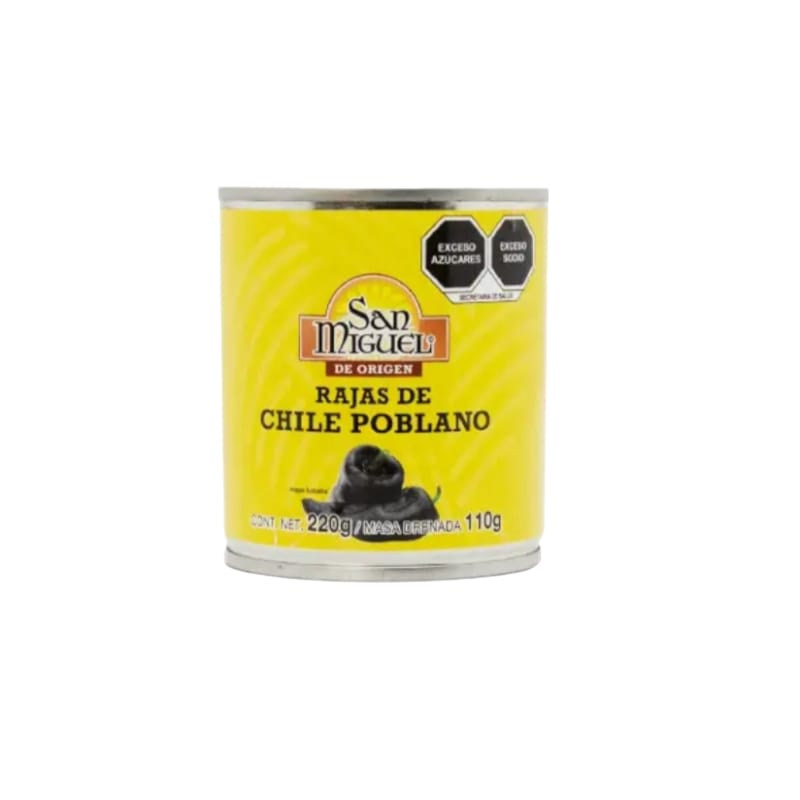 Chiles Poblanos en tiritas - San Miguel 220 g