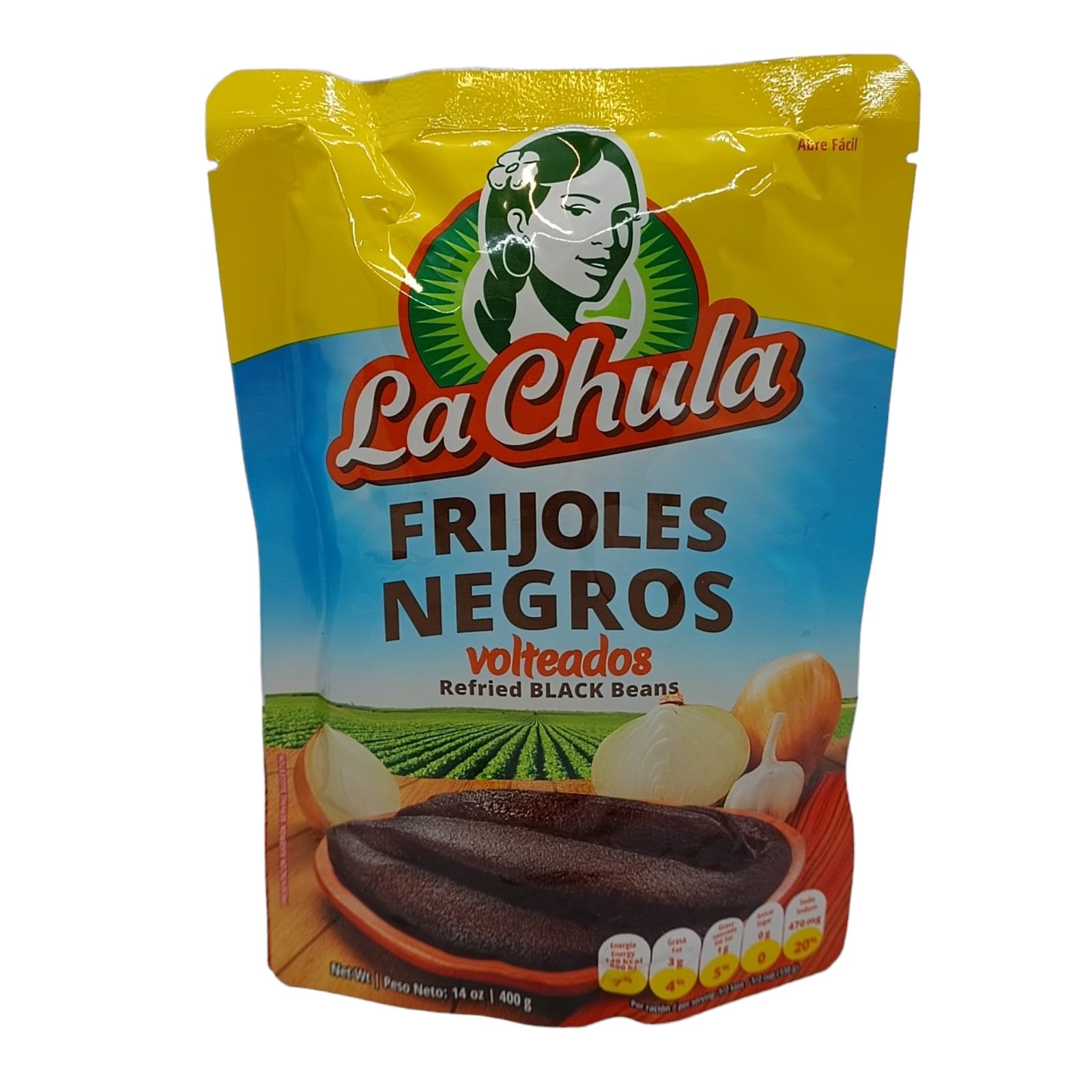 Black Beans Refried Pouch - La Chula 400 g - Latin Flavors