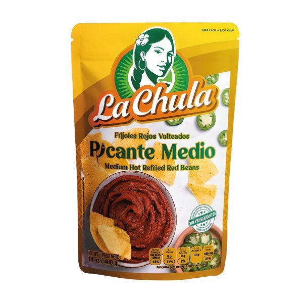 Spicy Refried Red Beans - La Chula 400 g - Latin Flavors